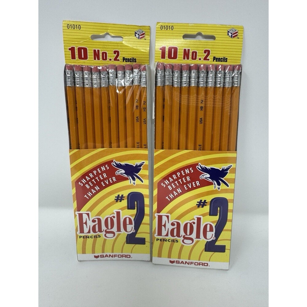 Vintage 2000 SANFORD EAGLE No. 2 Pencils 2 Packs of 10 Each USA New Sealed